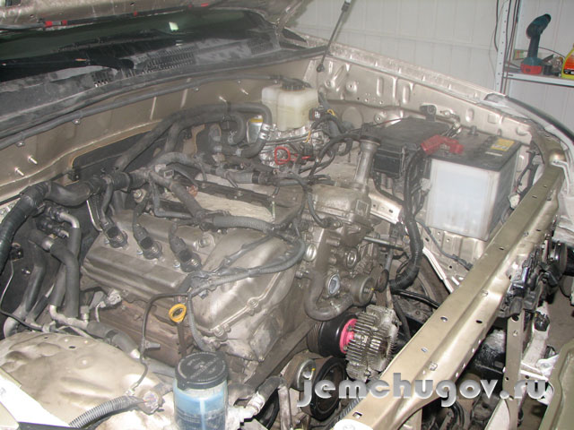 Сборка агрегатов моторного отсека  Land Cruiser 120